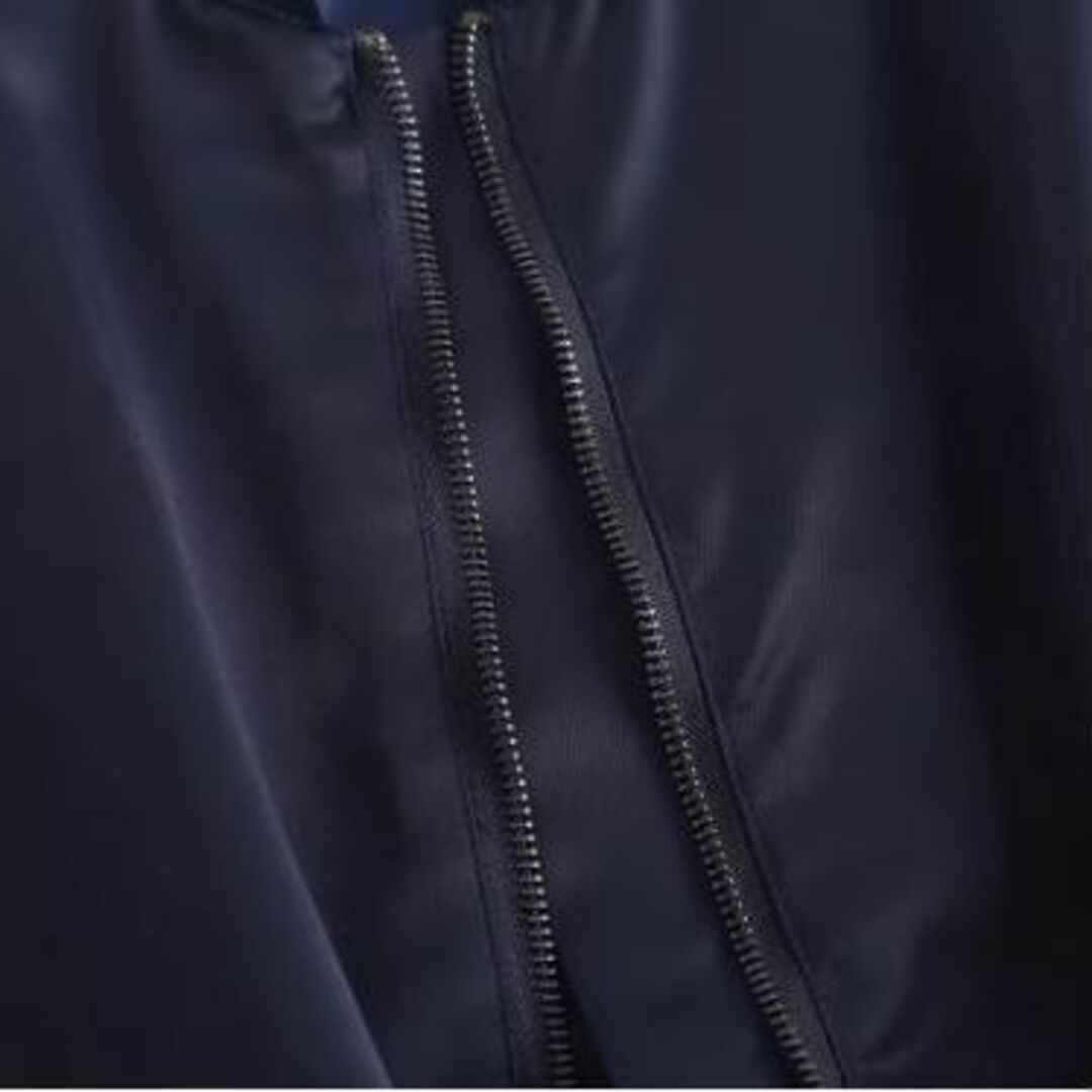 新品未使用　MA-1　ブルゾン　フライトジャケット　ネイビー　L レディースのジャケット/アウター(ナイロンジャケット)の商品写真