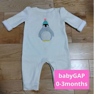 ベビーギャップ(babyGAP)のベビーギャップ　長袖ロンパース　50　冬服　新生児　女の子　男の子　出産準備(ロンパース)