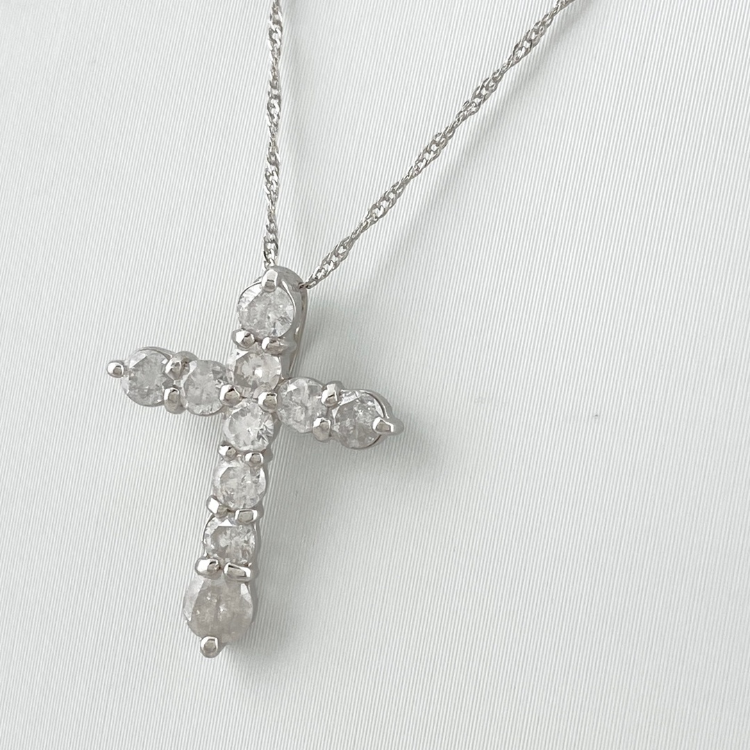 クロスモチーフ デザインネックレス Pt900 【中古】 | フリマアプリ ラクマ