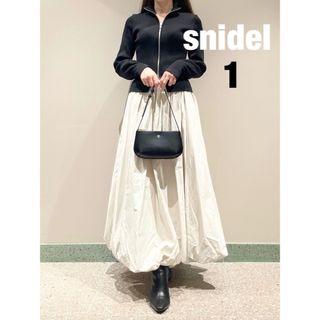 スナイデル(SNIDEL)のスナイデル snidel フロントジップバルーンスカートコンビワンピース 1 M(ロングワンピース/マキシワンピース)