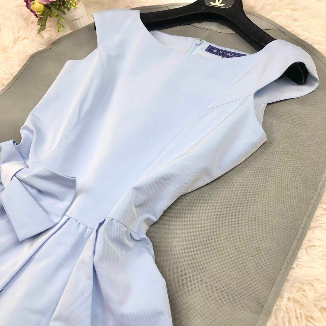 M'S GRACY - 【美品】エムズグレイシー♡ おリボン Aライン ひざ丈