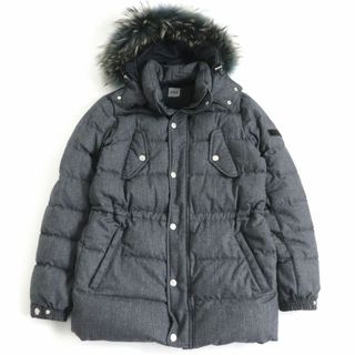 タトラス(TATRAS)の美品□TATRAS/タトラス MTA13A4190 MONSANT ウール×カシミヤ グレンチェック WZIP フーデッド ダウンジャケット グレー 03 正規品 メンズ(ダウンジャケット)