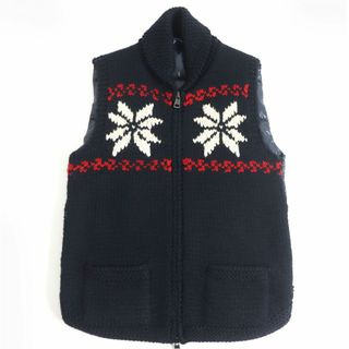 MONCLER モンクレール MAGLIONE TRICOT GILET ノルディックニットダウンベスト レッド L