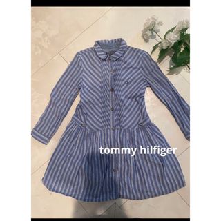 トミーヒルフィガー(TOMMY HILFIGER)のtommy hilfiger トミー　長袖　シャツ　ワンピース　ボーダー　ラメ(ワンピース)