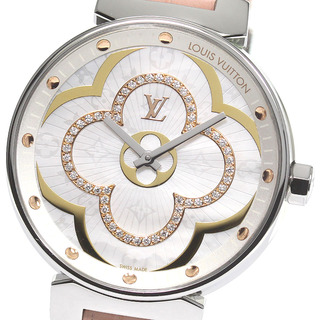 ルイヴィトン(LOUIS VUITTON)のルイ・ヴィトン LOUIS VUITTON QA019 タンブール ムーン ディヴァイン ダイヤモンド クォーツ レディース 極美品 _767077(腕時計)