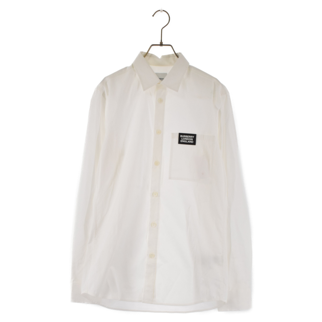 BURBERRY(バーバリー)のBURBERRY バーバリー Logo Stretch Cotton Shirt 8021794 ロゴストレッチ コットンシャツ 長袖シャツ ホワイト メンズのトップス(シャツ)の商品写真