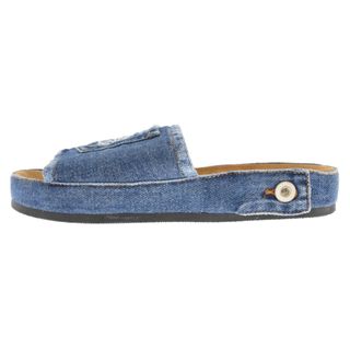 ロエベ(LOEWE)のLOEWE ロエベ Anagram Denim Sandals 862212 アナグラム刺繍 デニムサンダル ブルー オープントゥ(サンダル)