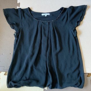 プロポーションボディドレッシング(PROPORTION BODY DRESSING)のトップス 黒 ブラック プロポーション レース ビーズ サイズ3(カットソー(半袖/袖なし))