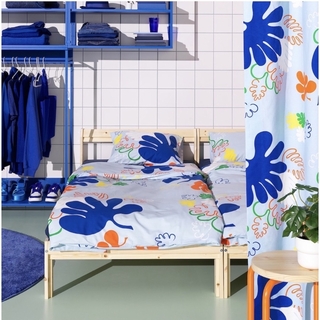 イケア(IKEA)の【新品未使用】シングル掛け布団カバーセットKANTDRACENA IKEA(シーツ/カバー)