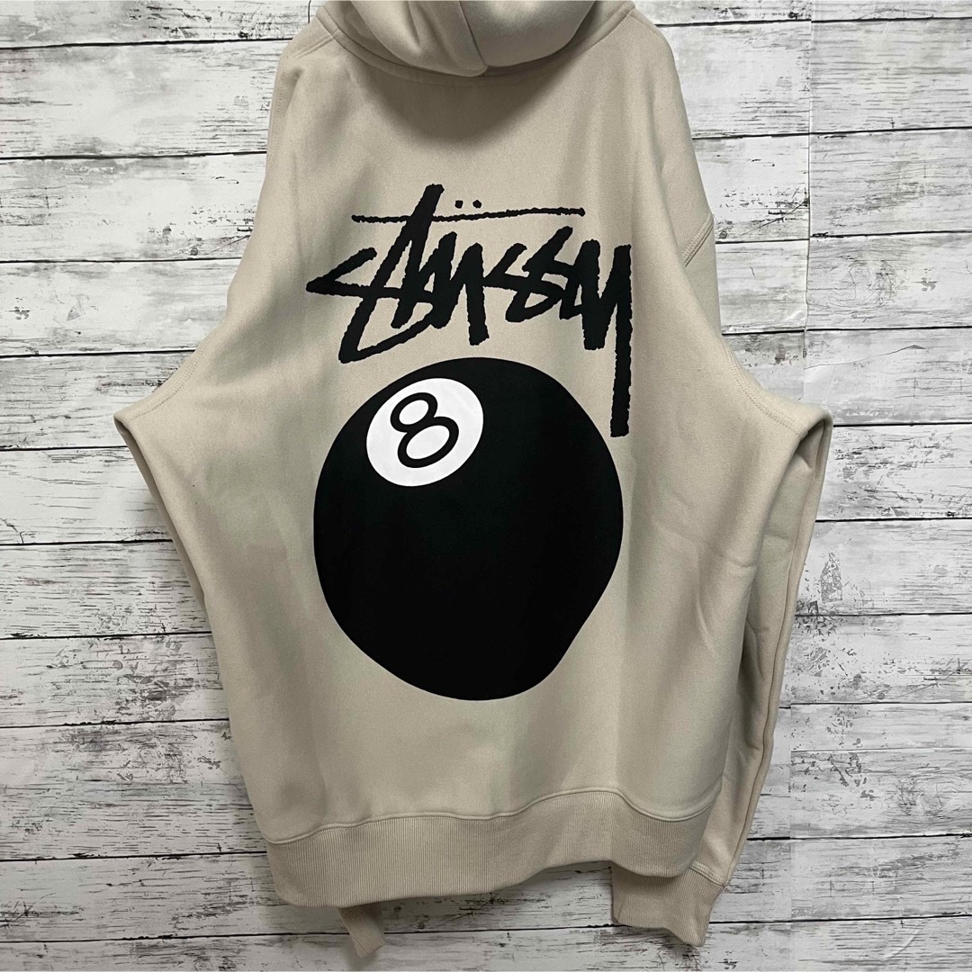 新品 正規品 8ボール ステューシー stussy パーカー ベージュ L