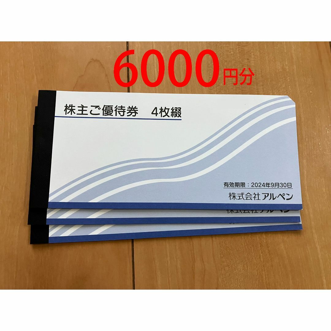 アルペン　株主優待　6000円分