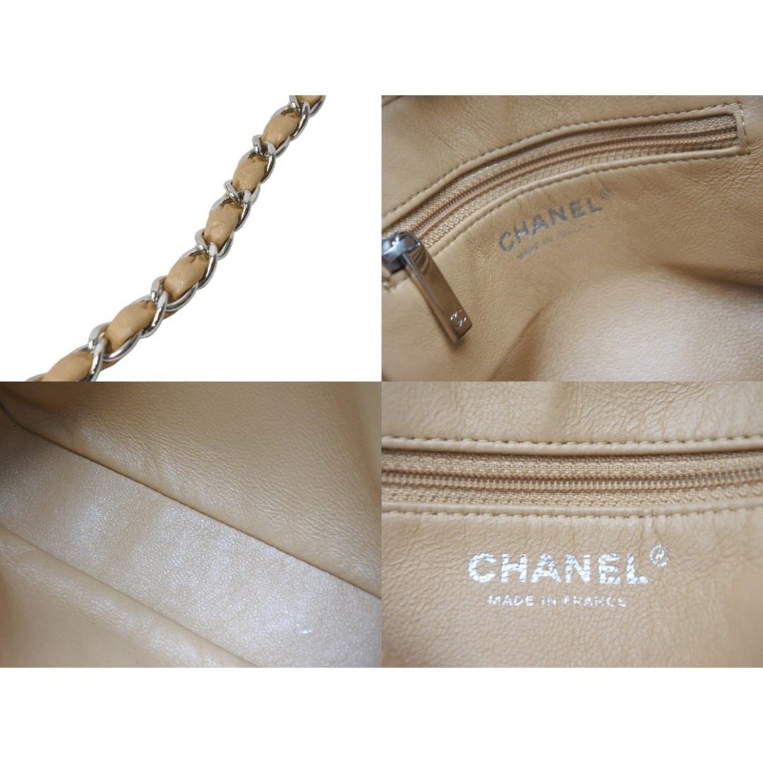 CHANEL(シャネル)のCHANEL シャネル ココマーク チェーンショルダーバッグ マトラッセ スクエア 10番台 ベージュ シルバー金具 良品 中古 56692 レディースのバッグ(ハンドバッグ)の商品写真