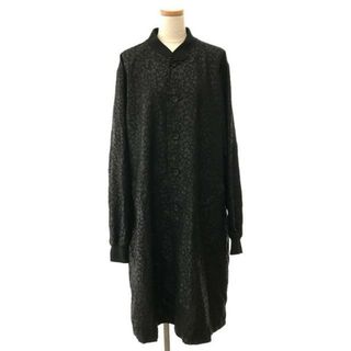 ブラックコムデギャルソン(BLACK COMME des GARCONS)のBLACK COMME des GARCONS / ブラックコムデギャルソン | 2021SS | ポリエステル レオパード スタジアムブルゾン ロングコート | XL | ブラック | メンズ(その他)