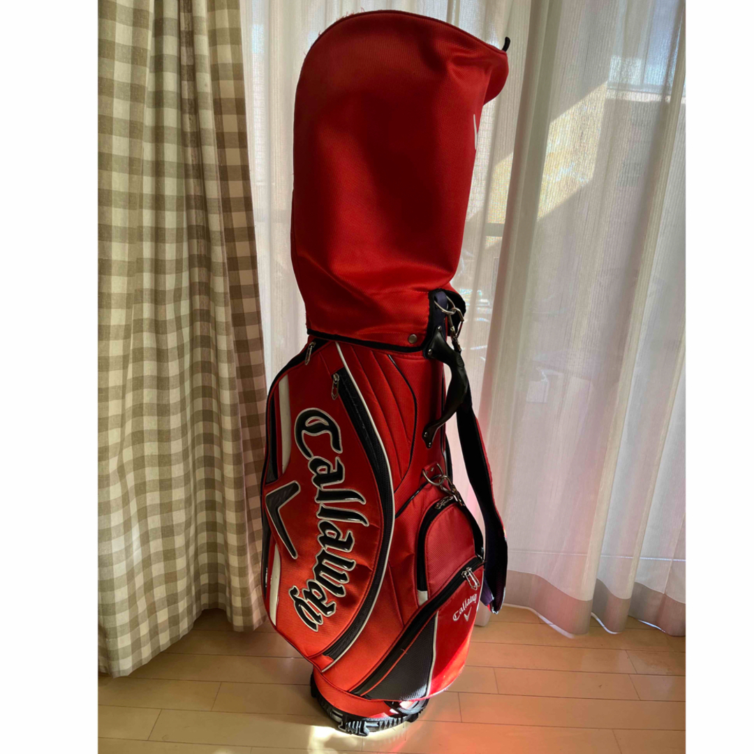 Callaway Golf(キャロウェイゴルフ)の専用＊キャロウェイ　キャディバッグ　赤　used スポーツ/アウトドアのゴルフ(バッグ)の商品写真