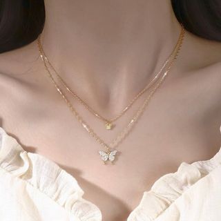 ♡ Butterfly necklace ♡ gold ♡(ネックレス)