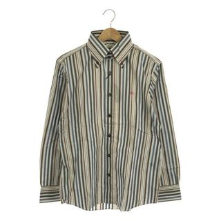 【美品】  BURBERRY BLACK LABEL / バーバリーブラックレーベル | ストライプシャツ | 2 | グレー / マルチカラー | レディース(シャツ/ブラウス(長袖/七分))