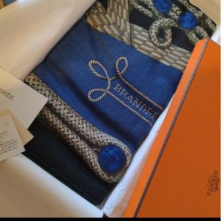 エルメス(Hermes)のエルメス カシミヤ 140 BRANDEBOURGS ブランデンブルク飾り(マフラー/ショール)