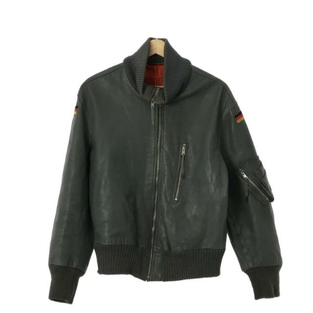 裾リブスレVINTAGE / ヴィンテージ | 80's German Military Flight Leather Jacket ジャケット | ブルー | メンズ