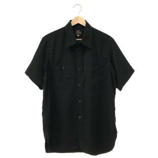 ニードルス(Needles)の【美品】  Needles / ニードルス | S/S Work Shirt-Poly Cloth / パピヨン ワークシャツ | S | ブラック | メンズ(Tシャツ/カットソー(半袖/袖なし))