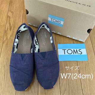 トムズ(TOMS)のTOMS Women's Canvas Classic ネイビー 7(24cm)(スリッポン/モカシン)