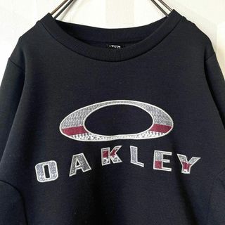 【Y2K】オークリー サイズL刺繍ロゴプルオーバー スウェット 黒 oakley