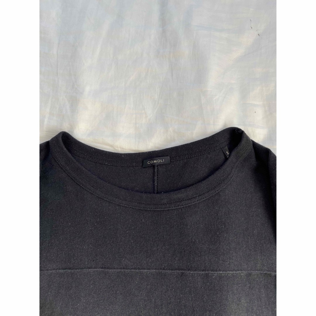 COMOLI 22SS フットボールTシャツ ブラック サイズ3