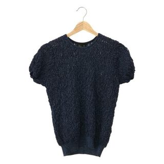 ドゥロワー(Drawer)の【美品】  Drawer / ドゥロワー | Drawer 16Gフクレジャカードショートスリーブニット | 1 | Navy | レディース(ニット/セーター)