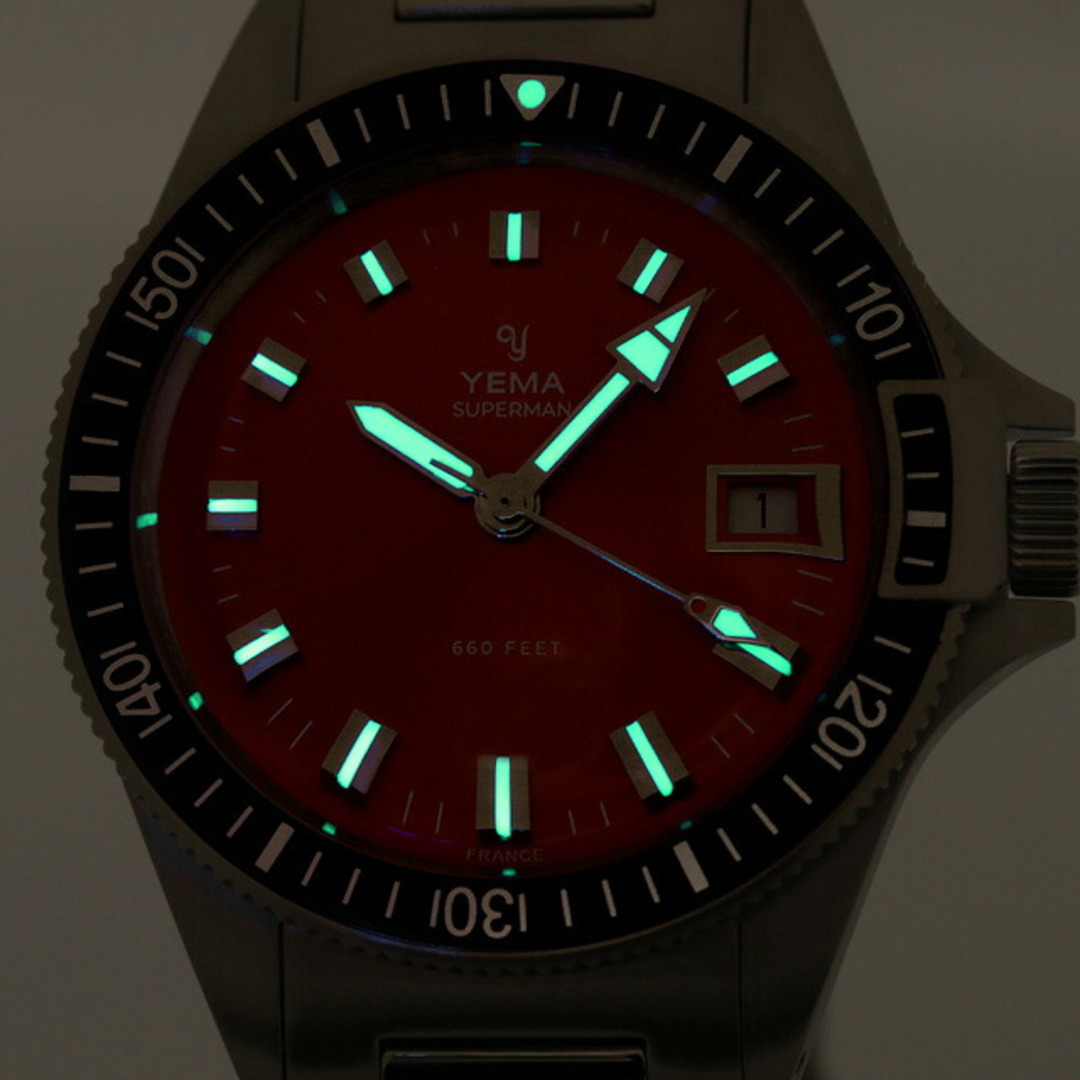 【新品】 YEMA 腕時計 メンズ YMHF1574-LM スーパーマン ヘリテージ クオーツ レッドxシルバー アナログ表示