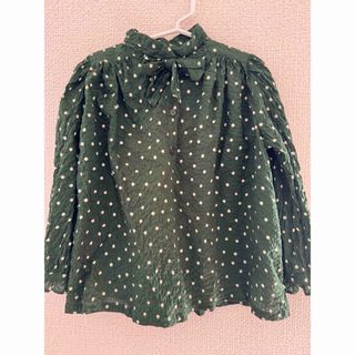 キャラメルベビー&チャイルド(Caramel baby&child )のCARAMEL  Folsom Polka Dot Blouse | Green(ブラウス)