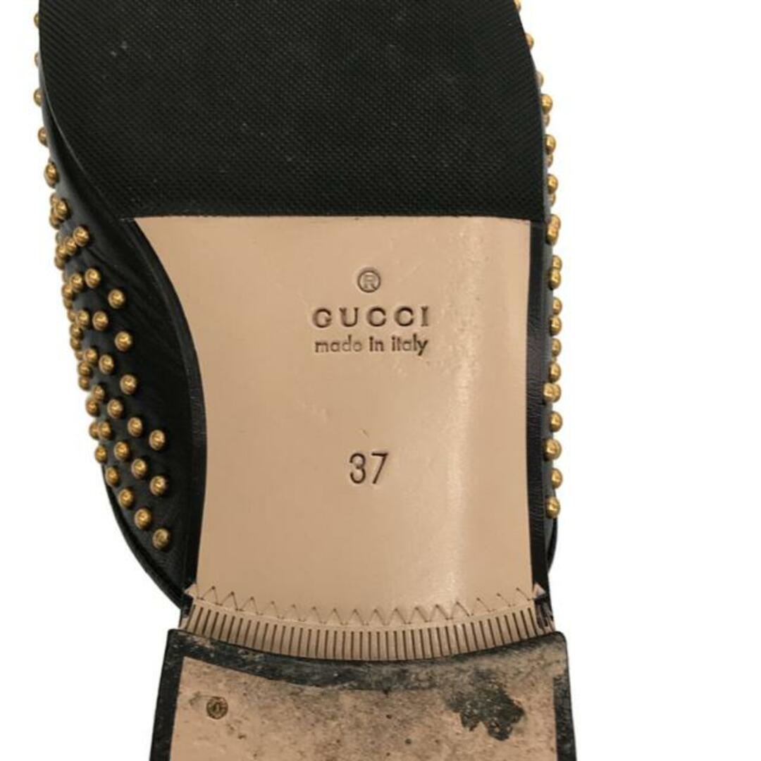 Gucci(グッチ)の【美品】  GUCCI / グッチ | スタッズ 総装飾 ビット レザーサンダル フラットシューズ | 37 | ブラック | レディース レディースの靴/シューズ(サンダル)の商品写真