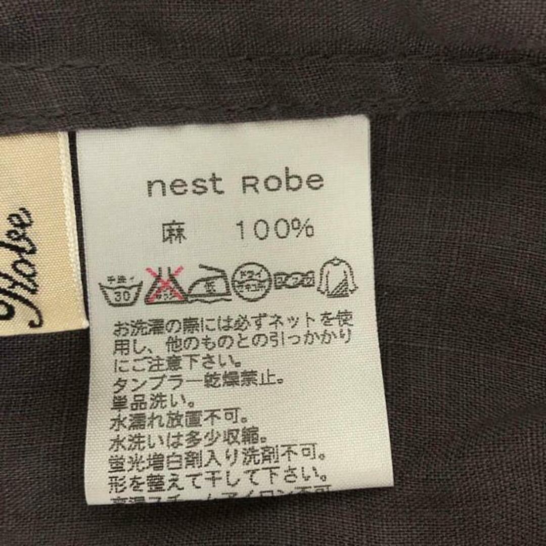 nest Robe(ネストローブ)のnest robe / ネストローブ | リネン ワイドネック ギャザーブラウス | パープル | レディース レディースのトップス(シャツ/ブラウス(長袖/七分))の商品写真