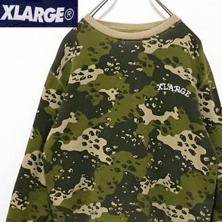 XLARGE（M）迷彩 カモフラ 切り替え スエット トレーナー