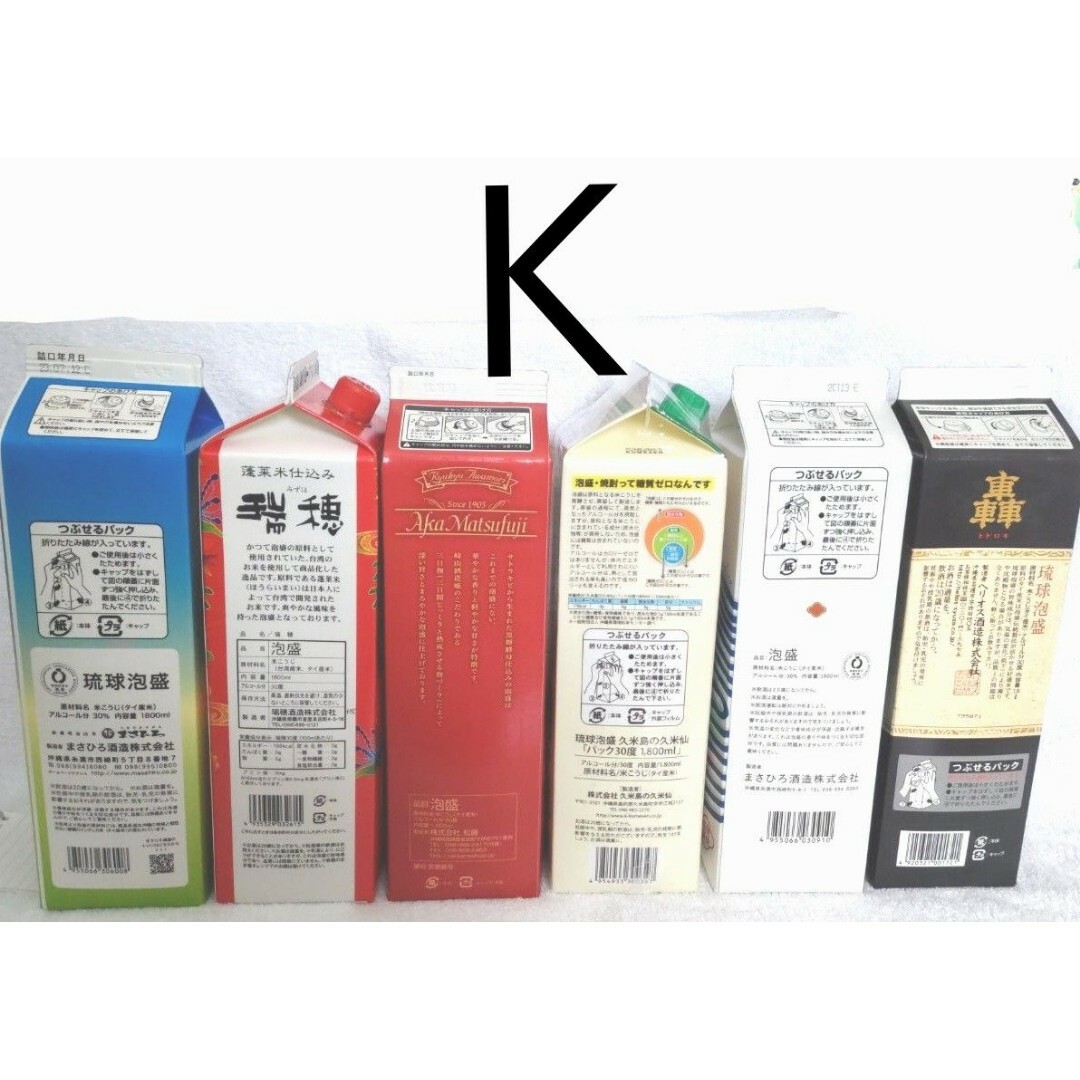 ★沖縄発★泡盛30度「Ｋセット」1.8LX6本（1本1725円）紙パック 食品/飲料/酒の酒(焼酎)の商品写真