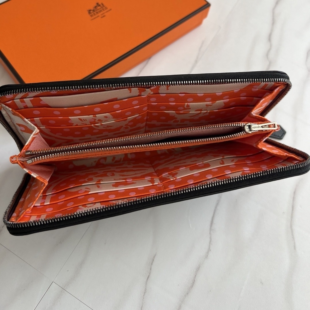 贅沢品 902 美品 HERMES エルメス シルクイン 長財布 ラウンド