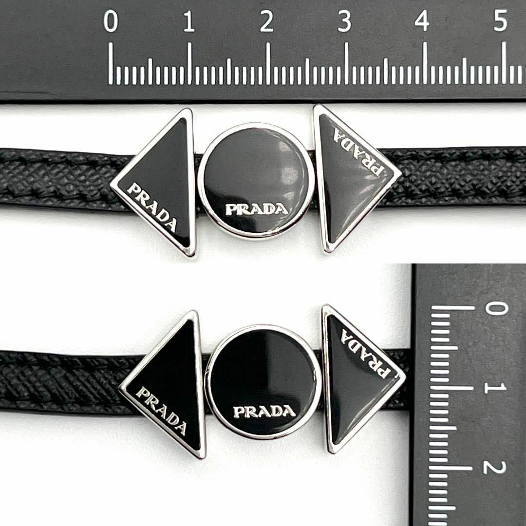 【希少・定価約9万】プラダ　PRADA　メンズ　レザー　ブレスレット　バングル