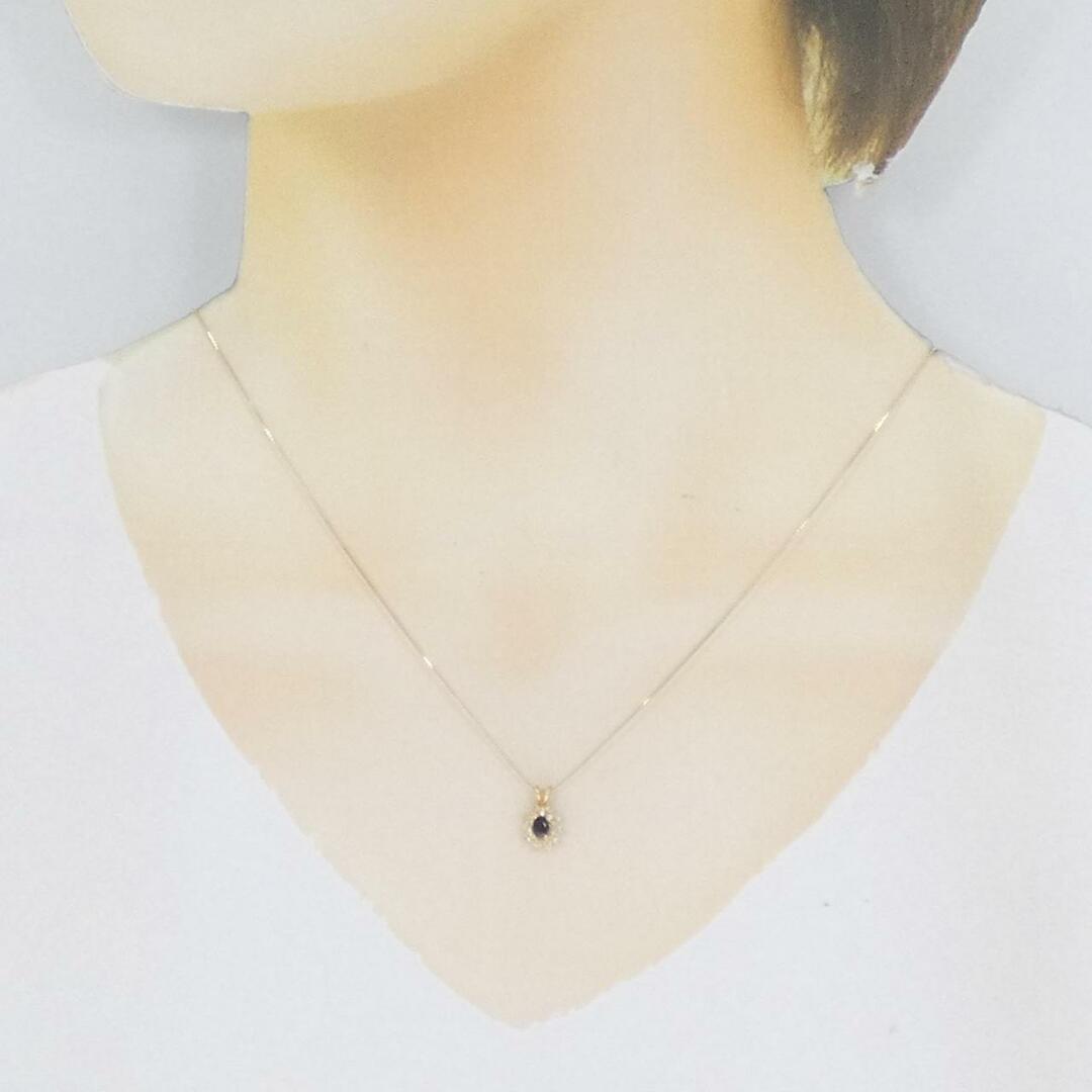 ご注意くださいK18YG サファイヤ ネックレス 0.18CT