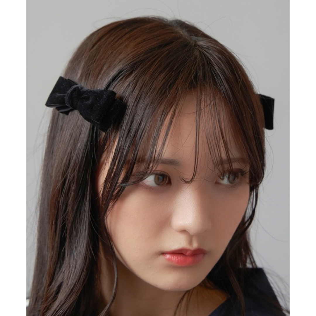 SPINNS(スピンズ)のSPINNS ベロアリボンヘアクリップ レディースのヘアアクセサリー(バレッタ/ヘアクリップ)の商品写真