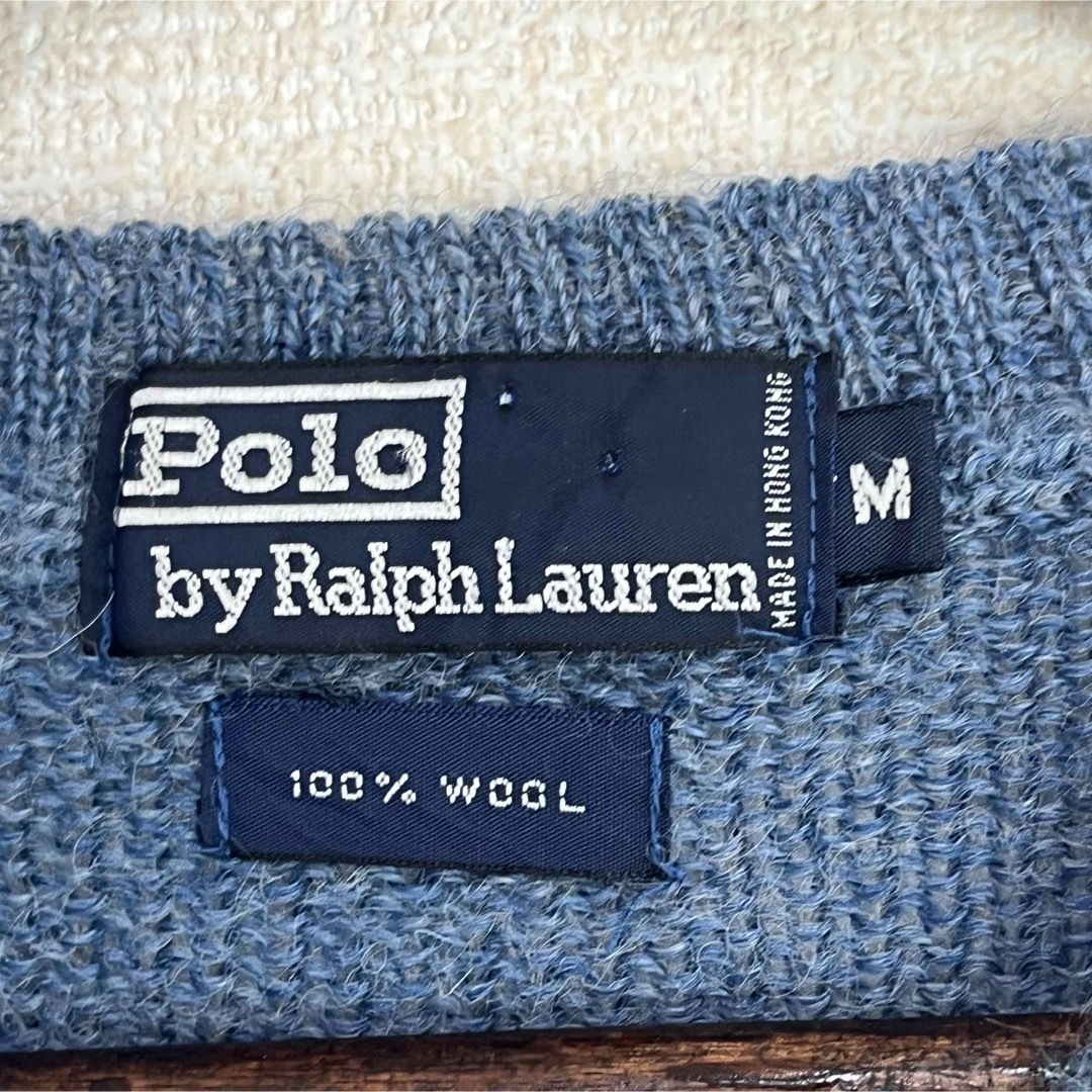 Ralph Lauren - ラルフローレン ニット セーター ブルー ウール 赤