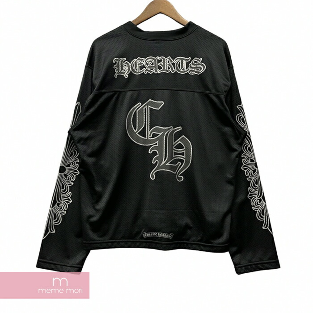 CHROME HEARTS Mesh Warm Up Jersey クロムハーツ メッシュウォームアップジャージー 長袖 ロンT ロゴプリント ブラック サイズL【231104】【新古品】【me04】