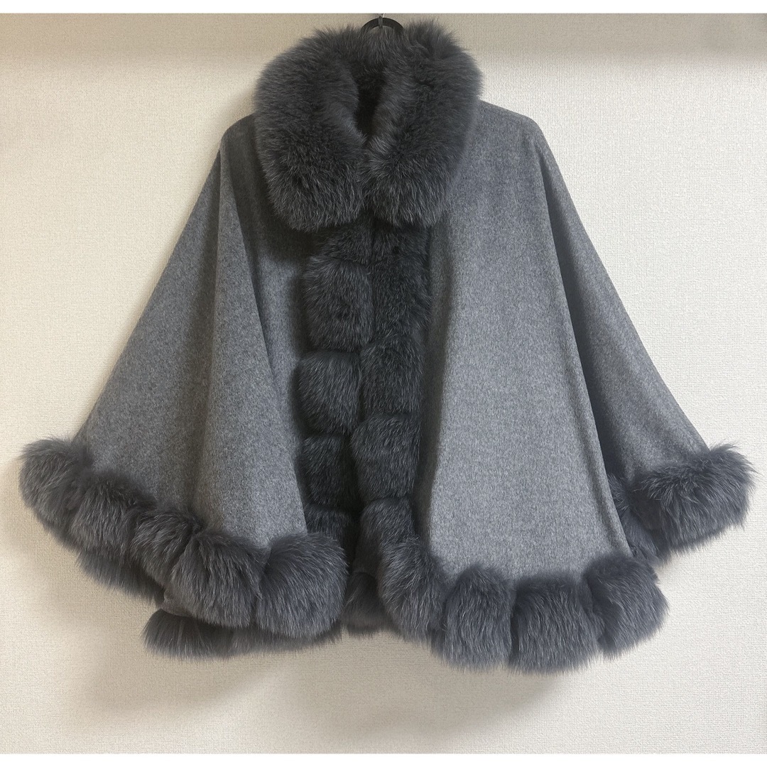 sagafurs - SAGA FURS カシミヤ100%ブルーフォックス ポンチョ 新品未