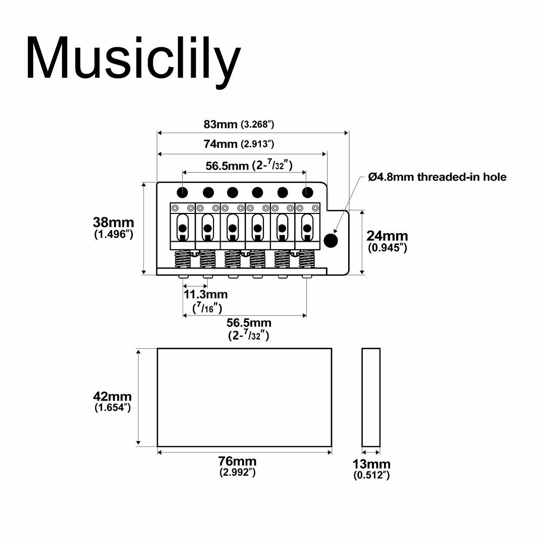 Musiclily Pro 弦ピッチ11.3mm ヴィンテージ トレモロユニット キッズ/ベビー/マタニティのおもちゃ(楽器のおもちゃ)の商品写真