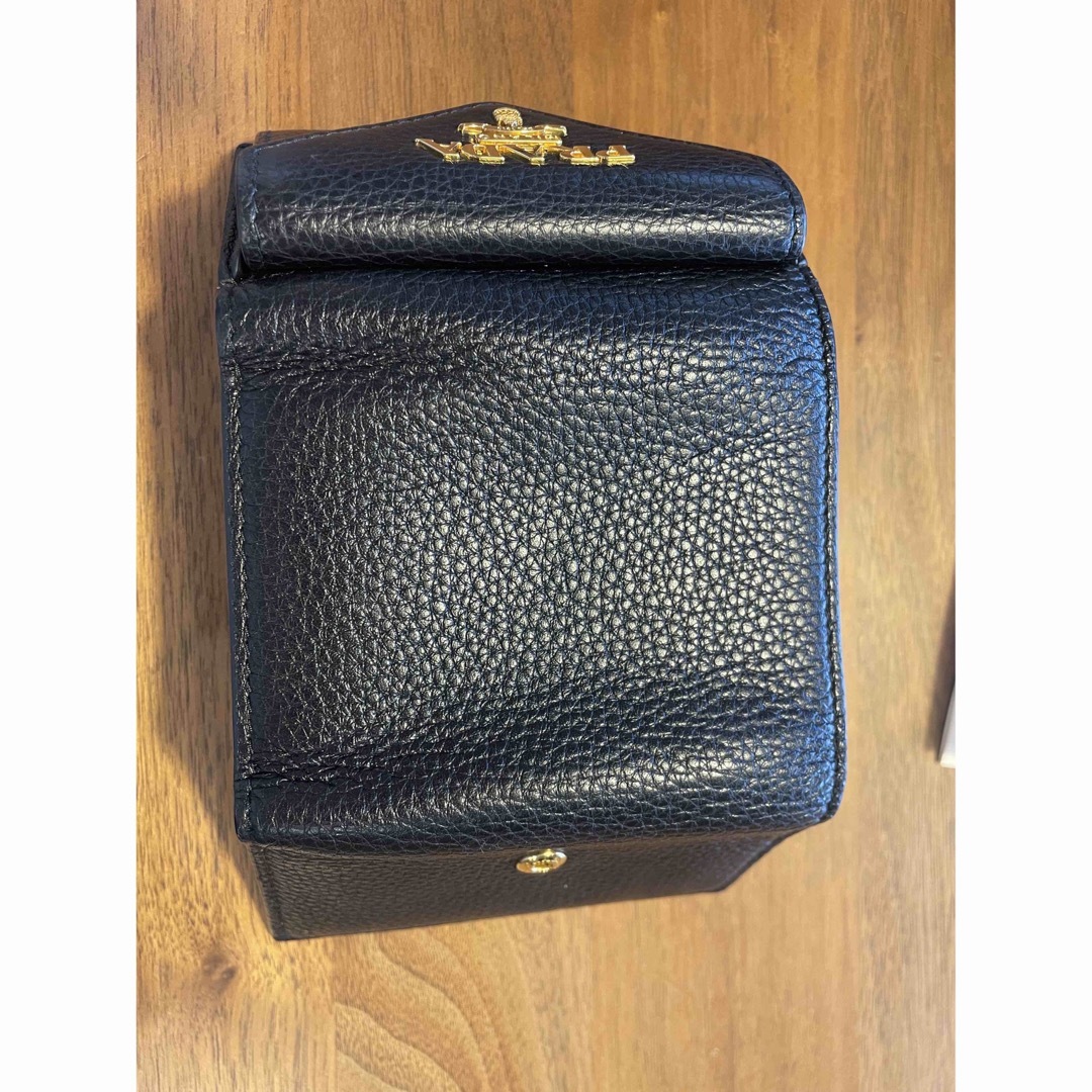 PRADA プラダ 三つ折り 黒 ヴィッテロダイノ PRADA プラダ 三つ折り 黒 ヴィッテロダイノ