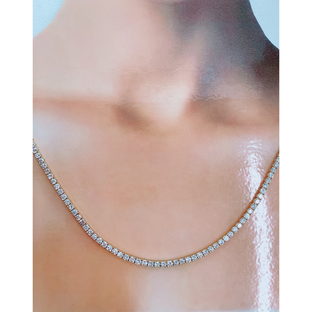 18g★10ctUP★✨2.5mmダイヤモンドK18テニスネックレス50cm レディースのアクセサリー(ネックレス)の商品写真