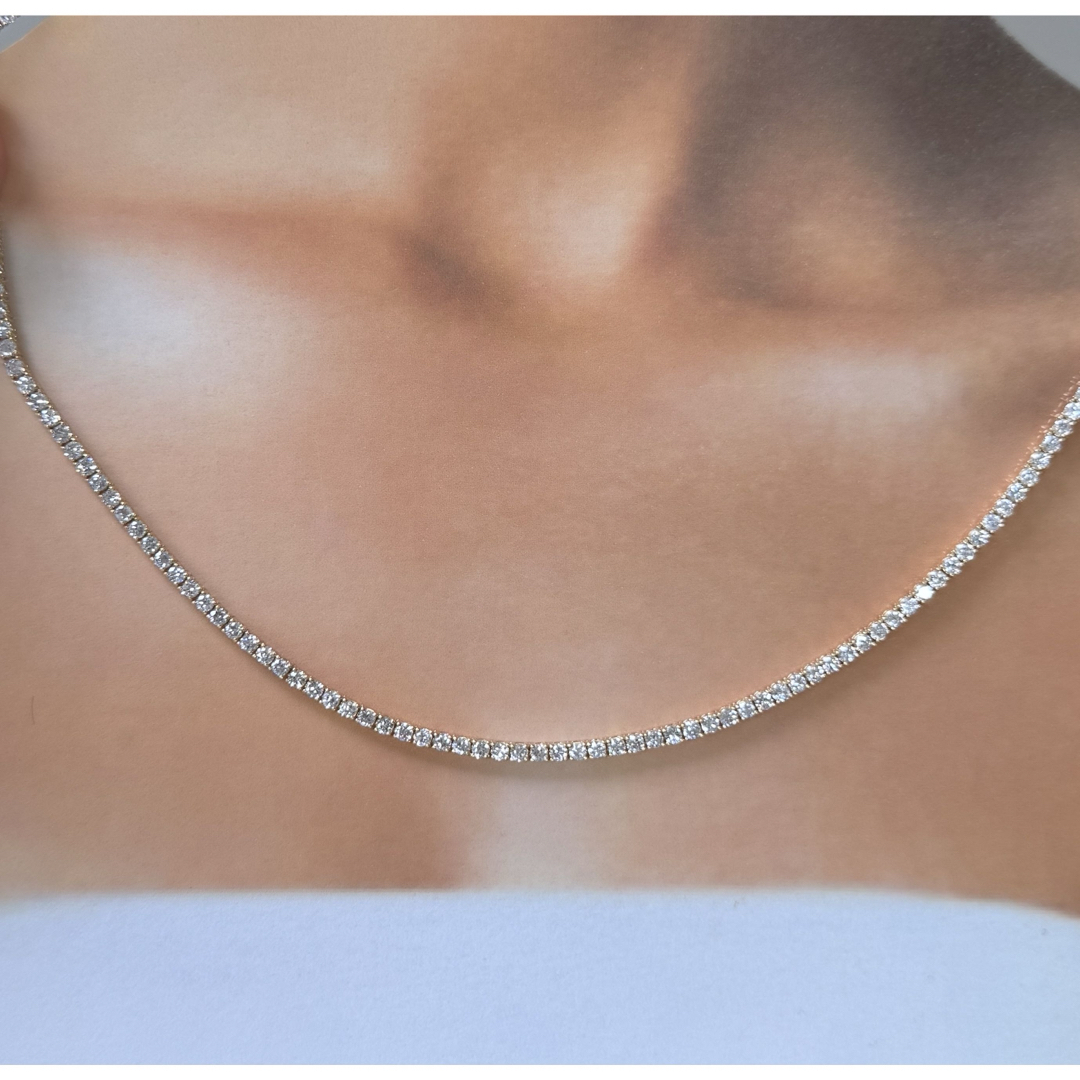 18g★10ctUP★✨2.5mmダイヤモンドK18テニスネックレス50cm レディースのアクセサリー(ネックレス)の商品写真