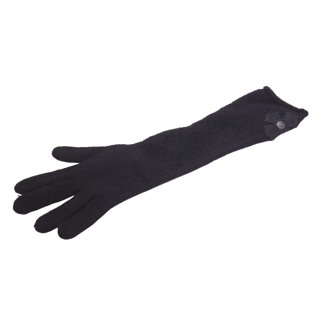 CHROME HEARTS クロムハーツ 手袋 gloves グローブ ロング カシミヤ ブラック シルバー金具 美品  47150