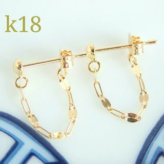 kankankan様専用　k18ピアス　ペタルチェーン　フープ　つけっぱなし(ピアス)