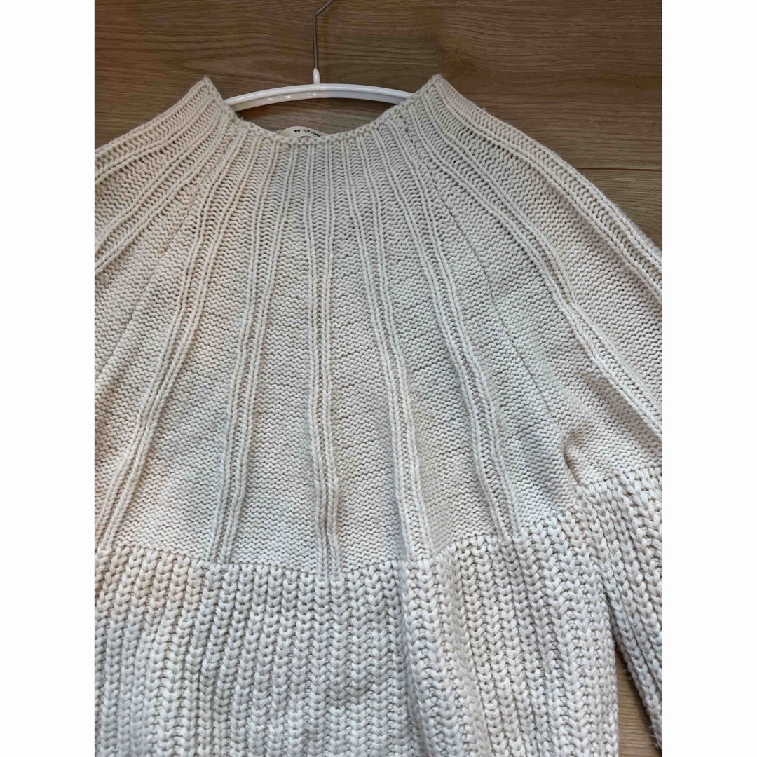 w closet(ダブルクローゼット)のw closet ニット knit ホワイト 白 M レディースのトップス(ニット/セーター)の商品写真