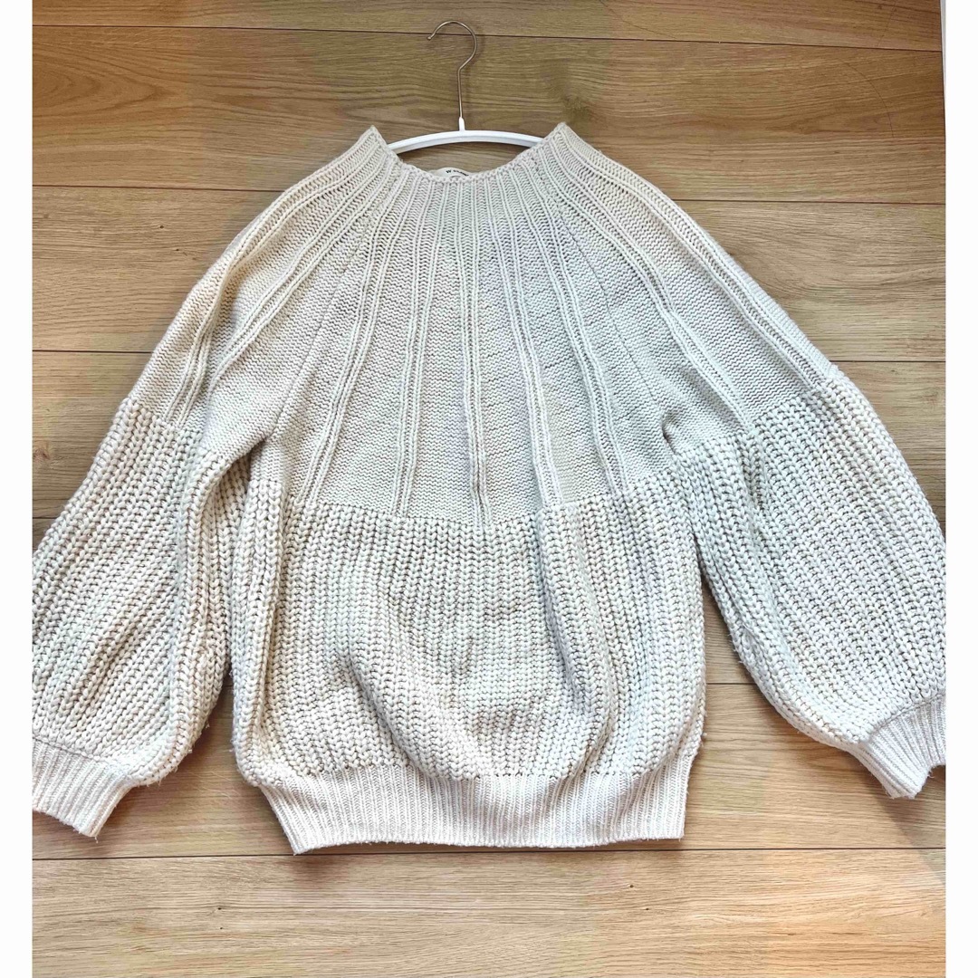 w closet(ダブルクローゼット)のw closet ニット knit ホワイト 白 M レディースのトップス(ニット/セーター)の商品写真