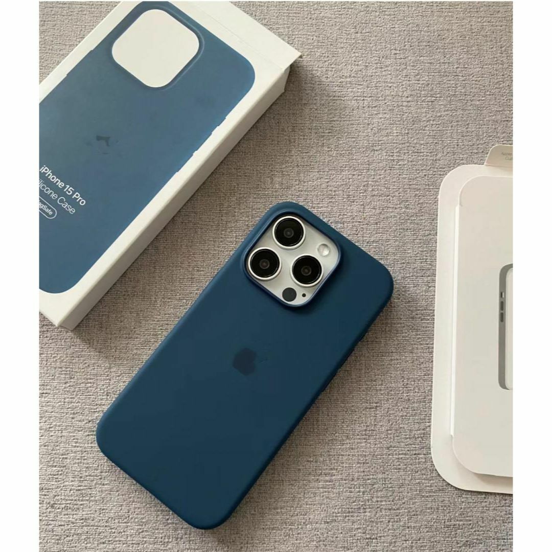 新品】純正互換品iPhone 15 plus シリコンケース ストームブルー 新品】純正互換品iPhone 15 plus シリコンケース ストームブルー