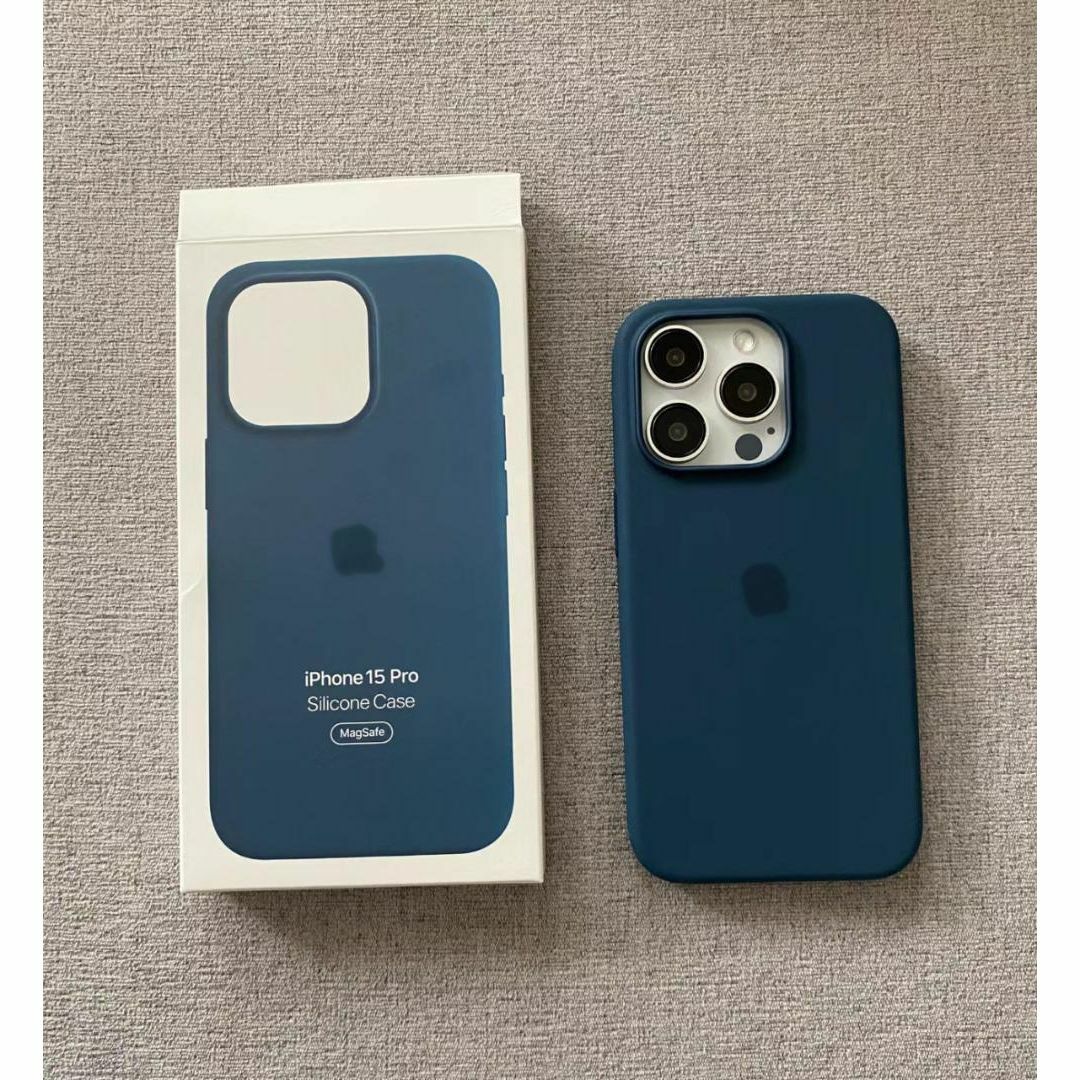 新品】純正互換品iPhone 15 plus シリコンケース ストームブルー 新品】純正互換品iPhone 15 plus シリコンケース ストームブルー